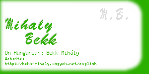 mihaly bekk business card